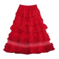 thumbnail image 3 of QHFBli Womens Long Maxi Tulle Skirts A Line Ruffle High Waisted Tiered Layered Mesh Tutu Skirt Petticoat, 3 of 3