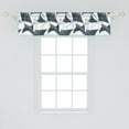 thumbnail image 2 of Marine Window Valance, Digital Drawn Dot Ornamented Ramp Fish Pattern on Water Like Background, Curtain Valance for Kitchen Bedroom with Rod Pocket, 54" X 18", White Dark Petrol Blue, by Ambesonne, 2 of 2