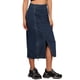 thumbnail image 4 of Falda de mezclilla larga con cremallera frontal y abertura para mujer INSPIRE CHIC, con bolsillos, tamaño XL, azul profundo, 4 of 5
