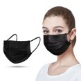 thumbnail image 2 of Dsscvnef 50 Pcs Disposable Face 3 Ply Face Black Disposable (Disposable Face ), 2 of 9