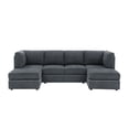 thumbnail image 3 of Oadeer Home 106" Fabric Modern Symmetrical Modular Corner Sectional with Ottoman, 3 of 9