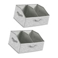 thumbnail image 1 of 2 contenedores de almacenamiento plegables, organizador de armario con asa, cesta de almacenamiento dividida, portátil y duradera para estantes y Gris moteado, 1 of 8