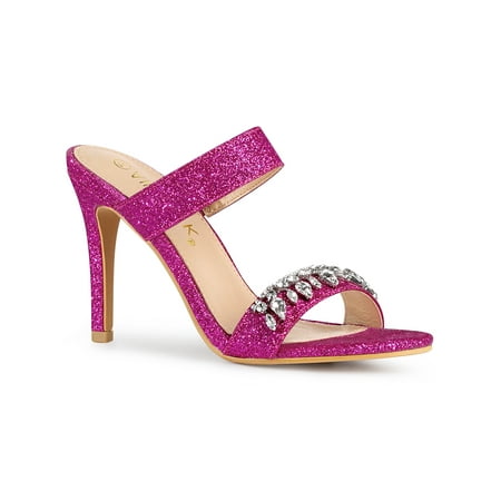 

Allegra K Women s Glitter Rhinestone Stiletto Heel Sandals