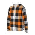 thumbnail image 2 of Kll Orange Plaid Print Men'S Women’s Upf 50+ Sun Protection Outdoor Hoodie Jacket Long Sleeve Fishing Hiking Performance Shirt- Large, 2 of 8