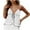 White, variant on Ladies V Neck Tank Tops Halter Spaghetti Strap Tie Front Backless Camisole Trendy Loose Flowy Color Block Shirts (L, White)