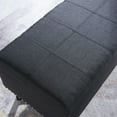 thumbnail image 2 of Emerson Fabric Studded Double Bench Ottoman (Black), 2 of 3