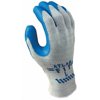 SHOWA Best Glove Size 9 Atlas Fit 300 10 Gauge Light Weight Abrasion Resistant Blue Natural Rubber Palm Coated Work Gloves With Light Gray Cotton And Polyester Liner And Elastic Knit Wrist