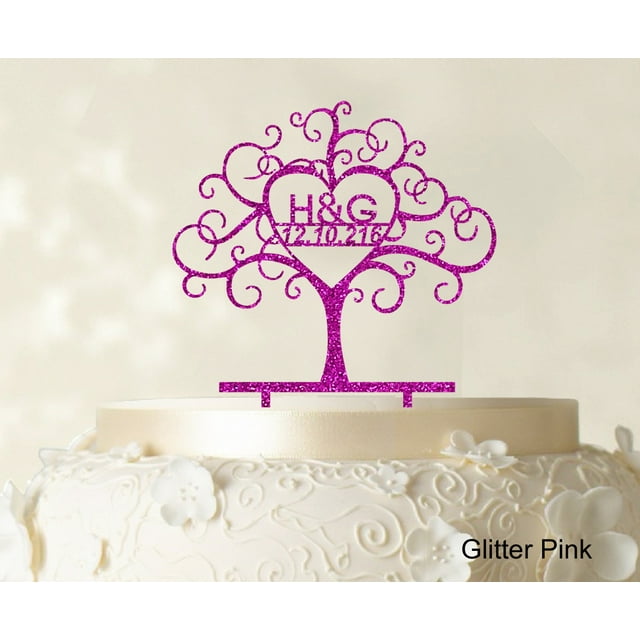 Custom Wedding Cake Toppers Personalized First And Last Name Initial Cake Topper Color Option Available 6-7 Inches Wide