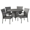 thumbnail image 7 of Noble House 5 Piece Traditional Wicker Rattan Reliable Dining Furniture Sets Gray, 7 of 7