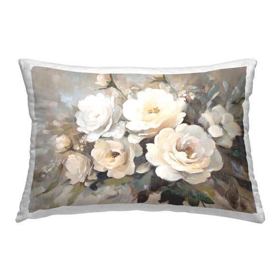 Stupell Industries Blushing Cream Bouquet 14" x 20" Plants & Flowers Floral Print Polyester Throw Pillow, Zip Closure 1 Count