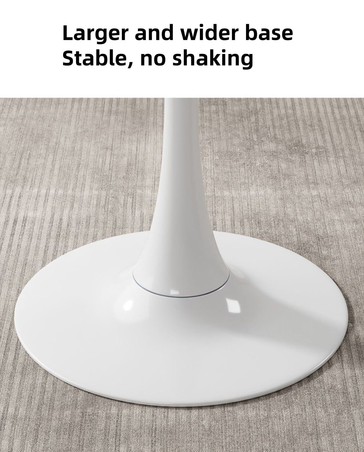 Modern Dining Table,24 Inch Round Table,MDF Top and Steel Base Tulip Round Kitchen Table,Coffee Table for Living Room,White Marble