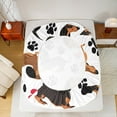 thumbnail image 4 of jejeloiu Cute Dachshund Queen Sheet Sets,Pet Animal Flat Sheet,Dog Paw Prints Queen Fitted Sheet For Children,Super Cozy Room Decor,4-Piece, 4 of 7