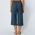 thumbnail image 4 of UAMVSH Capris for Women Summer Casual Wide Leg Cropped Pants Elastic Waist Drawstring Loose Comfy Capri Pants with Pockets, 4 of 7