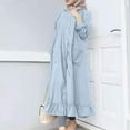 thumbnail image 1 of Bescita Robe Longue Évasée pour Femmes à Col Rond, Ample, à Manches Longues, Unie, Longueur Cheville, Soldes de Liquidation, 1 of 5