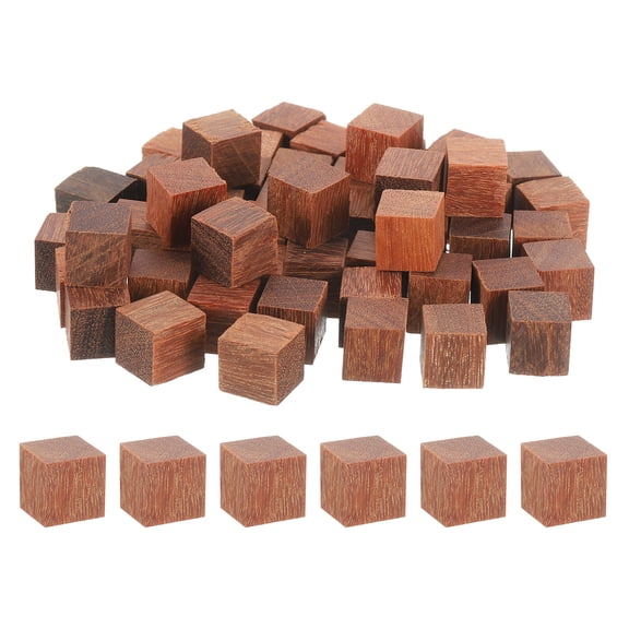 Uxcell 50 Pcs Wooden Blocks, 0.39 Inch Unfinished Wooden Blocks for Crafts Small Blank Wooden Blocks Wood Square Blocks for Arts Crafts and DIY Decor, Golden Sandalwood