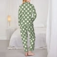 thumbnail image 6 of Goofa Daisy Plaid Green Printed Women’s 2 Piece Pajama Set Super,Pajamas Women's Long Sleeve Sleepwear Soft Button Down Loungewear Pjs Lounge Set Nightwear-Medium, 6 of 9