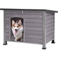 thumbnail image 3 of Aivituvin Large Outdoor Insulated Dog House Indestructible Dog Shelter Weatherproof Dog Kennel with Chew-Proof Metal Frame, Openable Roof for Small to Large Dog Breeds (Grey, 33.5"L x 22"W x 25.2"H), 3 of 9