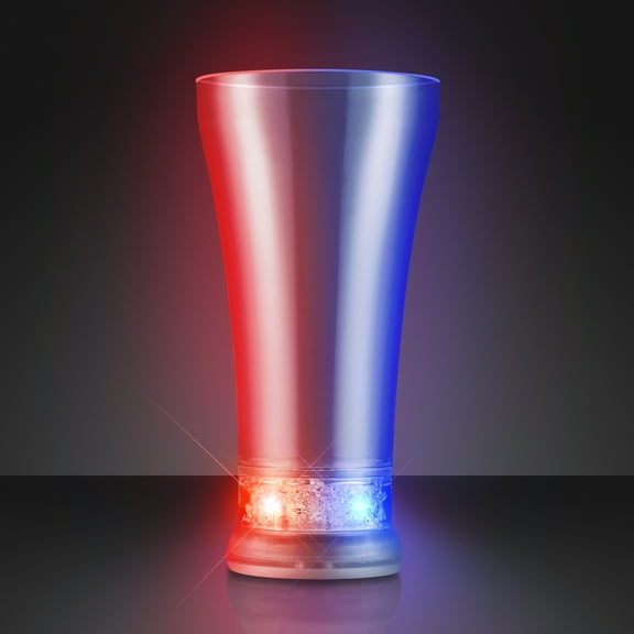 FlashingBlinkyLights Red White & Blue Pilsner Light Up Glasses