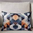 thumbnail image 3 of Navy Blue Burnt Orange Throw Pillow Cover 20 x 26 Inch Decorative Pillow Cover Geometric Retro Abstract Lumbar Pillowcase Seasonal Rectangle Cushion Case for Couch Sofa Bed Living Room, 3 of 7