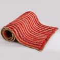 thumbnail image 3 of Indian Handmade Beige & Red Jute Table Runner Rug – 14 x 84 – Indian Handwoven Dining Table Décor, Kitchen, Coffee Table – Bohemian Farmhouse Decor, 3 of 4