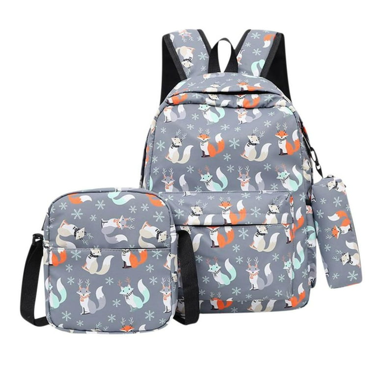 Kezqiaxn Preppy School Supplies Clearance Sale 3Pc Fashion Kids Backpack Backpack for Men and Women Nordic Printed Student Backpack Nylon Toddler Backpack Daycare Back Bag Mother Bag Walmart