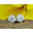 thumbnail image 3 of AFFY 14K White Gold Post & 925 Sterling Silver 2 Carat 6.5MM Round Moissanite Diamond Solitaire Stud Earrings for Women, 3 of 8