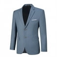 thumbnail image 4 of Wehilion Men's Premium Stretch Classic Fit Suit Jacket Separate Coat-Regular and Big & Tall Sizes Long-Sleeve Button-Front Blazer,Nattier Blue,M, 4 of 5