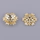 thumbnail image 5 of 2 piezas de dijes espaciadores de cuentas de flores con diamantes de imitación chapados en oro Copo de nieve 10x4mm, 5 of 9