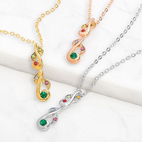 Personalized Planet Swirl Birthstone Necklace ,Women's