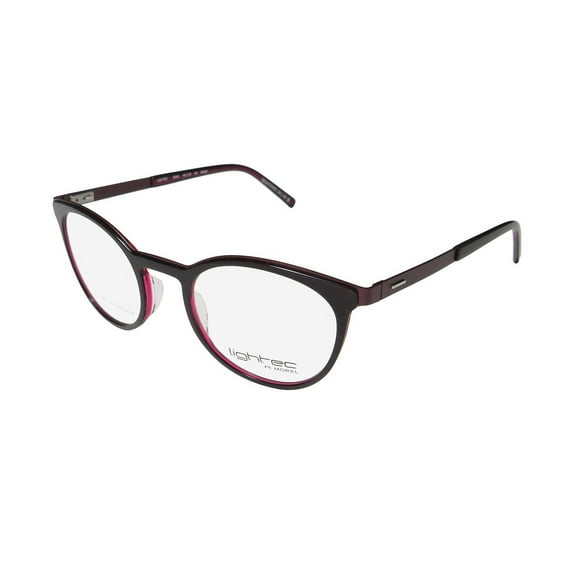NEW LIGHTEC 8249L WOMENS/LADIES OVAL FULL-RIM BLACK HANDMADE ACETATE MAD IN FRANCE COLORFUL FRAME DEMO LENSES 48-20-140 EYEGLASSES/EYE GLASSES