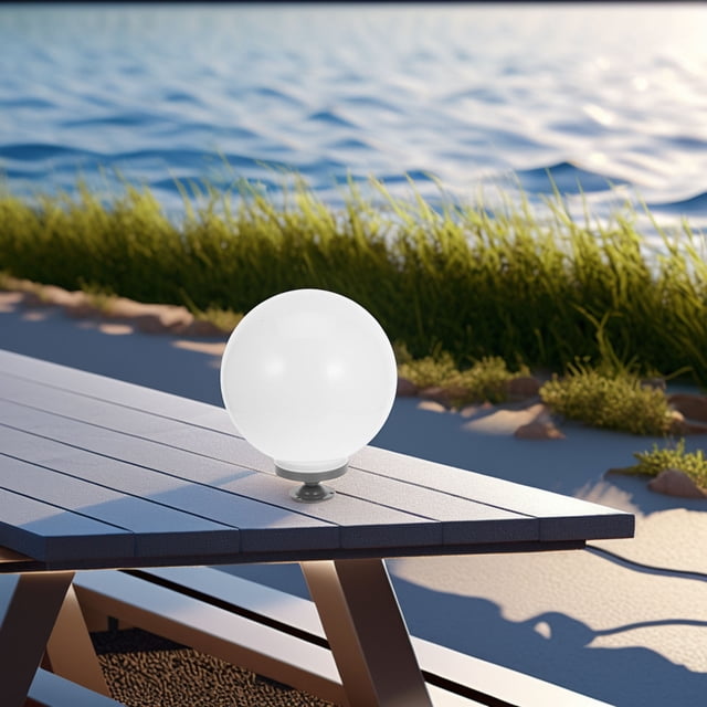 BRIGHTFUFU Pantalla De Acrílica Para Iluminación Exterior Con Esférico Y Base Incluida
