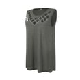 thumbnail image 3 of Liacowi Women Rhinestone Tank Tops, Adults Sleeveless Solid Color Round Neck Cutout Pullover, 3 of 9