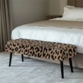 thumbnail image 2 of XYZCANDO Leopard Breathable Bench Covers, Stretch Polyester Spandex Fabric Dining Bench Covers for Living Room Bedroom, 2 of 9