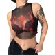 thumbnail image 2 of VISgogo - Camiseta de tirantes de malla transparente para mujer, estilo vintage, sin mangas, cuello redondo, estampado de mariposas VISgogo  moda, 2 of 9