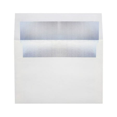 UPC: 0848614202980 | LUX A8 Foil Lined Invitation Envelopes 5 1/2×8 1/8 WE w/Silver Lining FLWH4885-03-50
