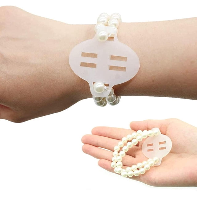 Muñequeras elásticas de perlas, ramilletes de flores artesanales, pulseras, accesorios para bodas, festivales, fiestas en la playa, graduación (blanco)