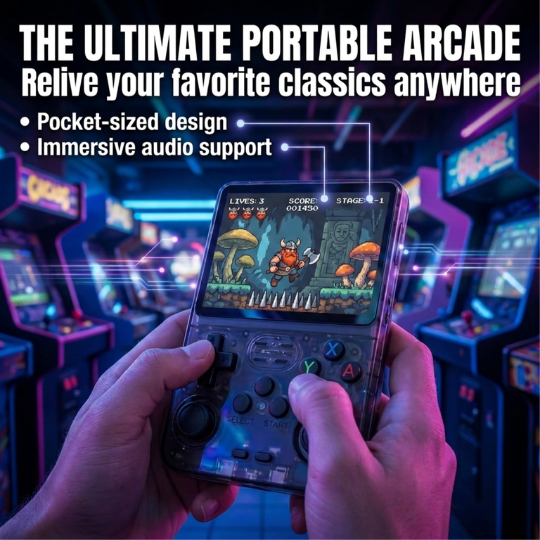 Old Arcade R36S 128GB Handheld Game Console, 50+ Emulators, for