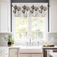 thumbnail image 2 of Window Treatment Valance Curtain, Black White Tulips Spring Flower Retro Shade Short Curtain for Kitchen Bathroom Living Room Bedroom Privacy Rod Pocket Drapes 54" W x 18" L 1 Panel, 2 of 8