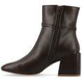 thumbnail image 3 of Journee Womens Beverley Covered Block Heel Square Toe Booties, Widths Available, 3 of 10