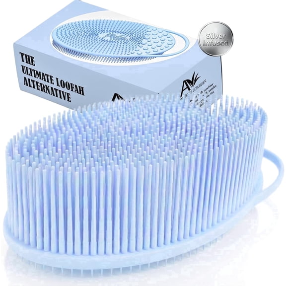 Avilana Silicone Shower Brush - Bacteria-Resistant Design for Superior Cleanliness (Blue)