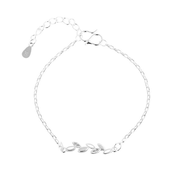 Bmisegm Elegant Stainless Steel Pearl Beaded Chain Bracelets for Women Adjustable Jewelry with Heart Leaf and Star Designs Italy Mesh Link Bracelets Silver