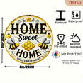 thumbnail image 2 of "Home Sweet Home" Honey Bee Farmhouse Decor, 8" Round Aluminum Wall Art Sign, Metal Signs For Kitchen, Door, Office, Coffee, Bedroom Decor, Best Gifts For Room, Home, Bathroom Decor, Weird Decor, 2 of 6