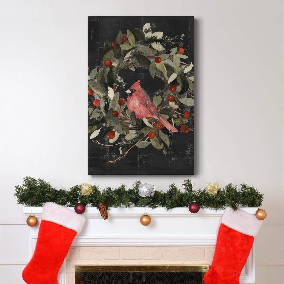Christmas Cardinal I- Gallery Wrapped Canvas