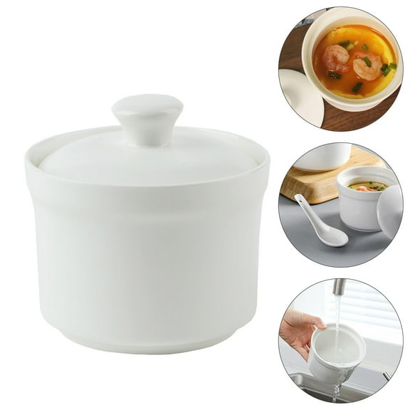 NICEXMAS  Serving Small Bowl with Lid Stew Pot Attractive Soup