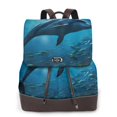 thumbnail image 1 of Fotbe Ocean Dolphin Fish School Mochila Bolso con Estampado para Mujer, Mochila Antirrobo de Nylon Impermeable, Bolsa Ligera de Hombro, 1 of 4