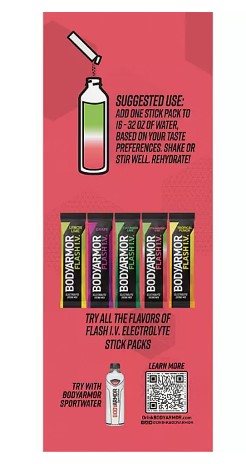BODYARMOR Flash I.V. Electrolyte Powder Sticks Variety Pack 24 pk.