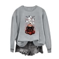 thumbnail image 5 of VKOYWKM Women's Halloween Sweatshirts Ghost Pumpkin Graphic Sweatshirts Crewneck Long Sleeve Fall Sweatshirt Vintage Spooky Halloween Pullover Sweatshirts, 5 of 6