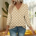 thumbnail image 6 of Fewfanhot 3/4 Length Sleeve Womens Tops Fall Fashion V Neck Business Casual Tunic Pullover Outfits, 6 of 9
