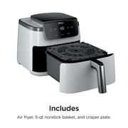 Ninja Air Fryer Pro XL 5-Qt, 3-in-1, 400°F Air Crisp Technology, Nonstick Crisper Plate, AF140WMWH White