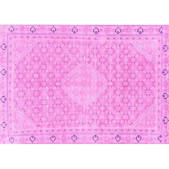 Ahgly Company Indoor Rectangle Abstract Pink Modern Area Rugs, 5' x 8'